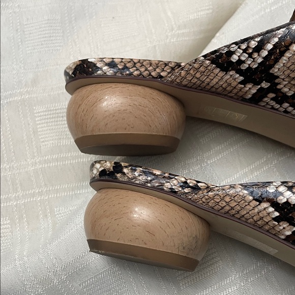 Jeffrey Campbell Tan Snake Print Mules - Picture 5 of 8